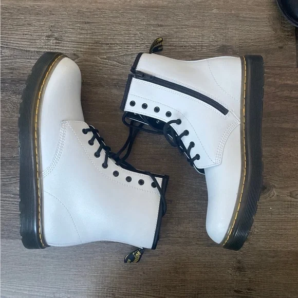 Dr. Martens | Shoes | Dr Martens Zavala White Leather Combat  display picture 3